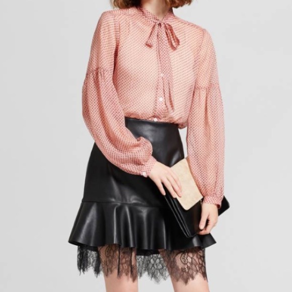 Who What Wear Dresses & Skirts - Lowest! NWT Who What Wear Leather Lace Mini Skirt